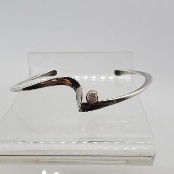 Peter James Studio Sterling Silver and 14K Gold Accent Cuff Bracelet STG PJ - Picture 2 of 5